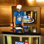 Austin Mahone getting ready to go on FOX 2