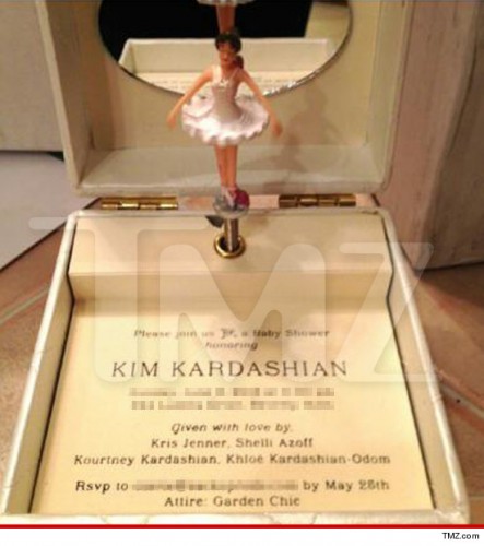 Kim Kardashian’s music-box baby shower invites feature a lullaby version of Kanye’s “Hey Mama”