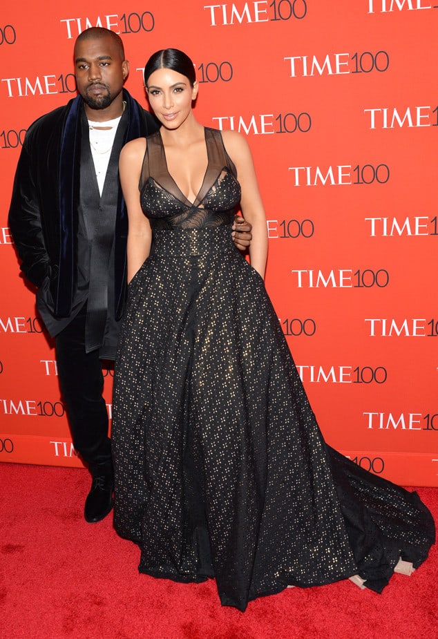 Kanye West, left, and Kim Kardashian attend the TIME 100 Gala, celebrating the 100 most influential people in the world, at the Frederick P. Rose Hall, Time Warner Center on Tuesday, April 21, 2015, in New York. (Photo by Evan Agostini/Invision/AP