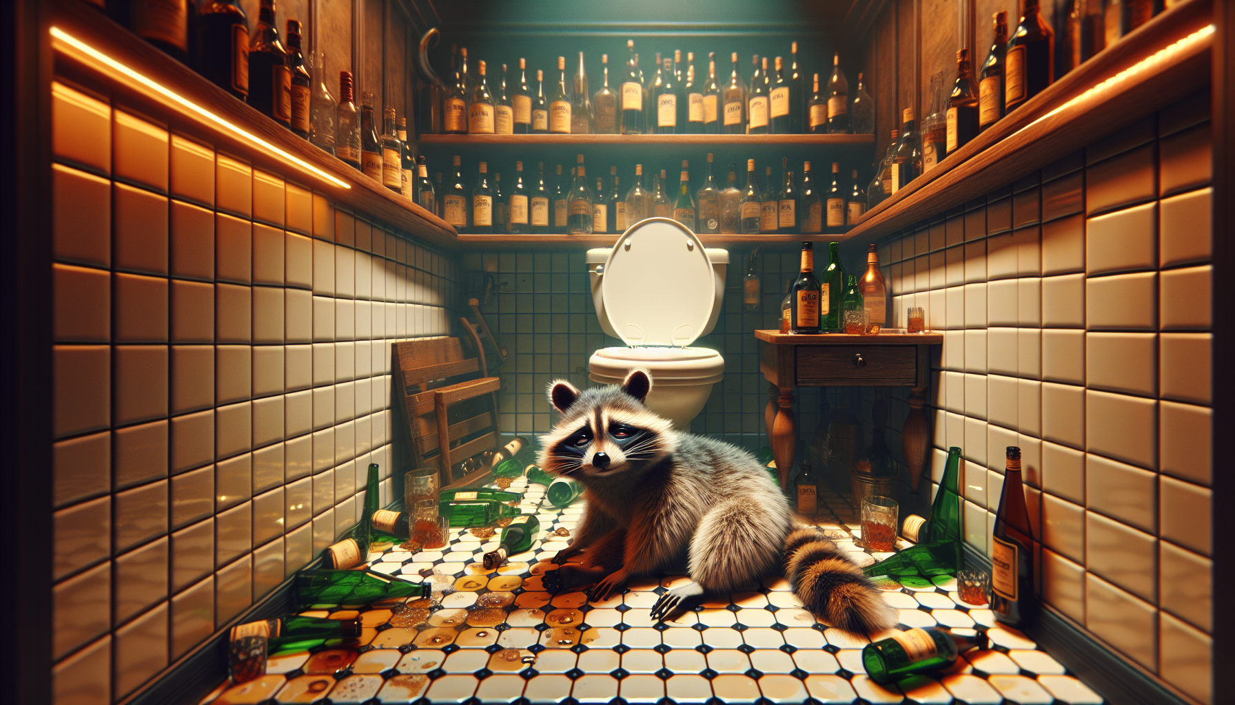 Raccoon’s Hilarious Night in a Liquor Store