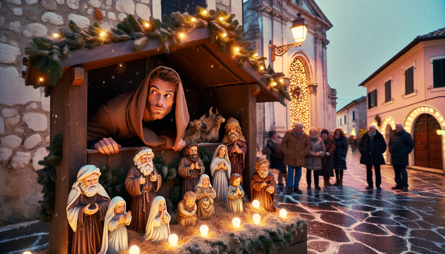 Criminal Hides in Nativity Scene for Laughs