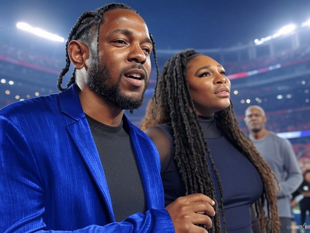 Kendrick Lamar Turns Up the Heat at Super Bowl Halftime with Drake Diss and Serena Williams Cameo!