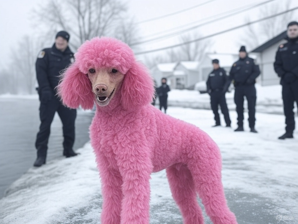 Molly the Pink Poodle Takes Garfield, NJ on a Wild Chase Before Daring River Rescue