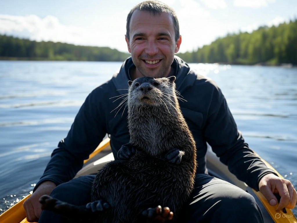 Otterly Adorable! Swedish Kayaker Reunites with Otter BFF Who Jumps Into His Lap
