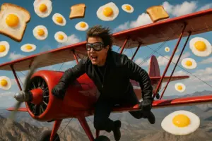 Tom Cruise’s Egg-cellent Stunt Prep: 12 Eggs and a Biplane at 120 MPH